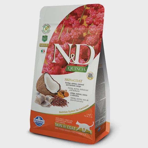 Farmina -  N&amp;D Quinoa Cat Skin &amp; Coat Herring - 1.5kg