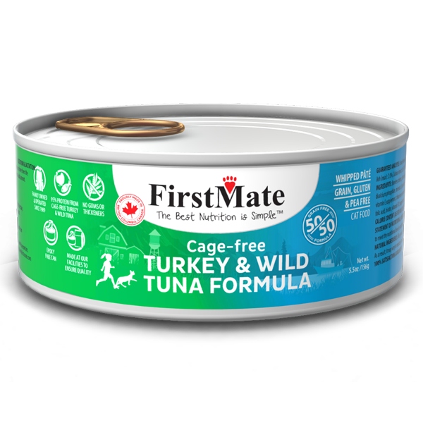 FirstMate - Cage Free Turkey &amp; Wild Tuna Formula Wet Cat Food - 156g