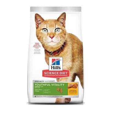 Hill's - Science Diet Senior 7+ Youthful Vitality Chicken &amp; Rice Recipe Dry Cat Food - 3.5lbs