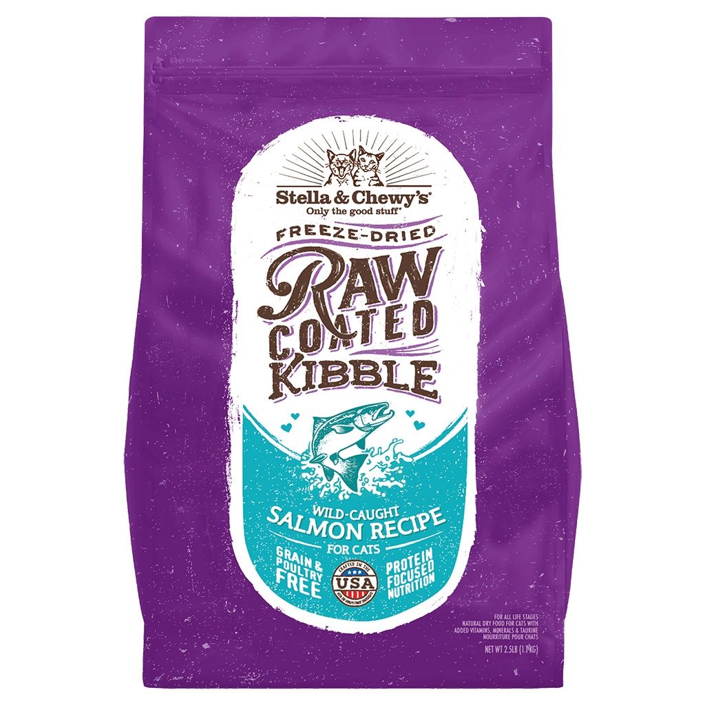 Stella &amp; Chewy's - Raw Coated Kibble - Wild Caught Salmon Recipe - Dry Cat Food - 2.5lbs