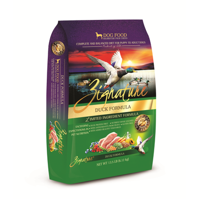 Zignature - Limited Ingredient Grain Free Duck Formula Dry Dog Food - 12.5lbs