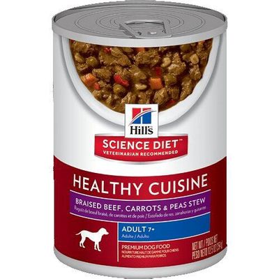 Hill's Science - Diet Canine Adult 7+ Braised Beef Carrots &amp; Peas Stew Dog Food - 12.5oz