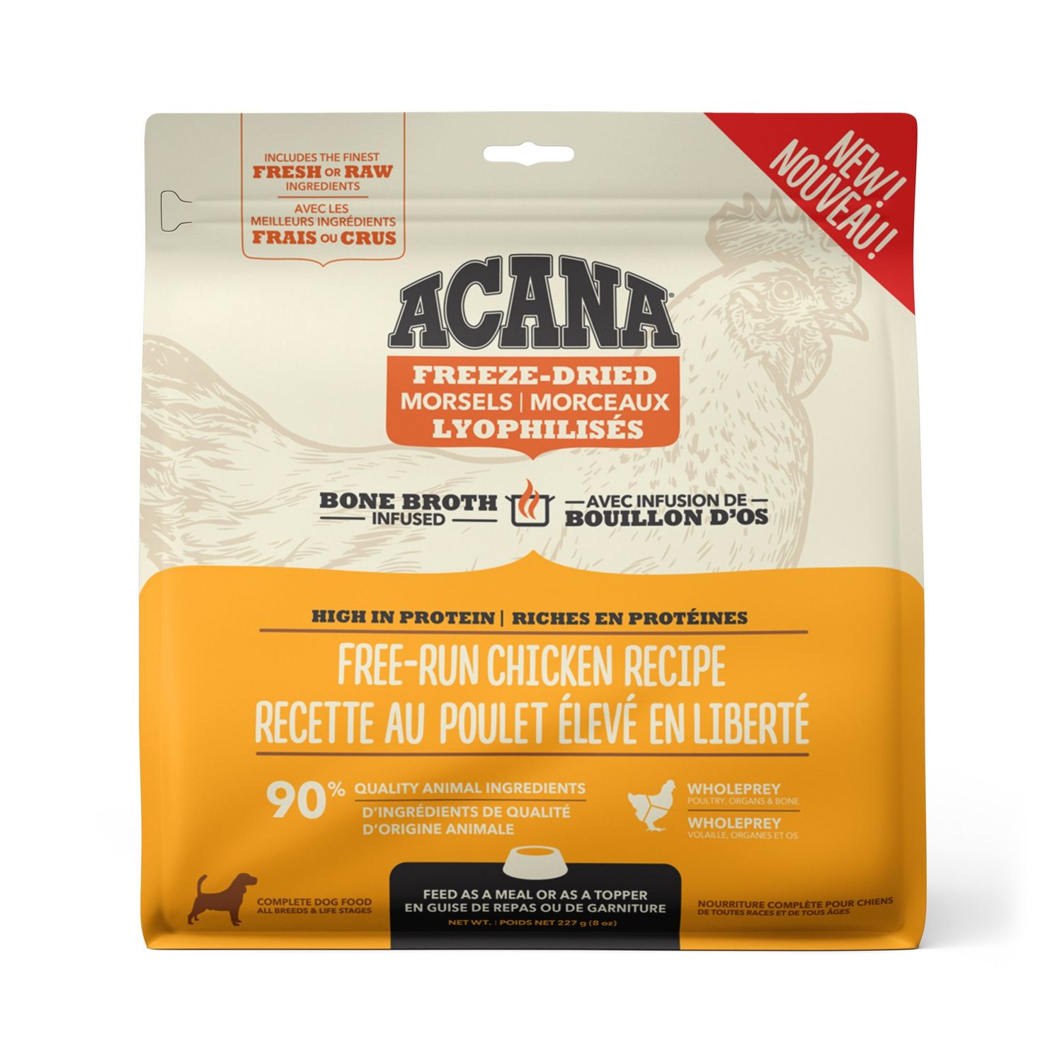 Acana Freeze-Dried Morsels Free-Run Chicken Dog Food [227g]