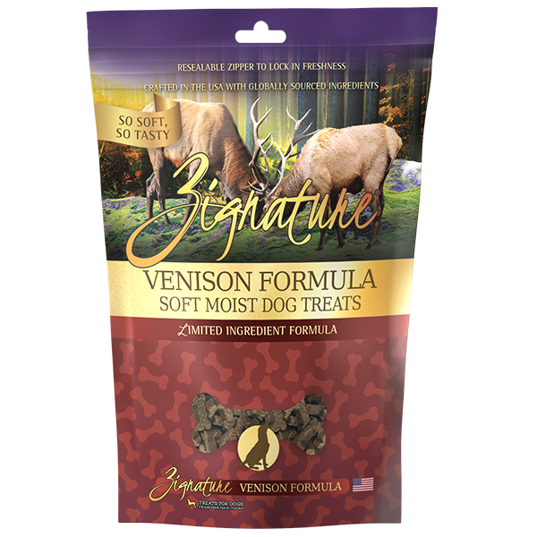 Zignature - Venison Formula Soft Moist Dog Treats 4oz