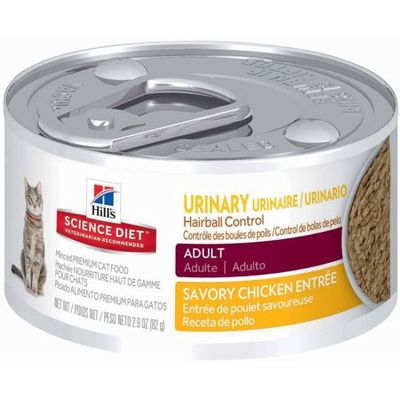 Hill's - Science Diet Adult Urinary &amp; Hairball Control - Savory Chicken Wet Cat Food - 3oz