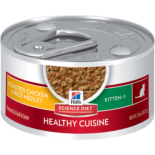 Hill's - Science Diet - Roasted Chicken &amp; Rice Medley Wet Cat Food - Kitten - 3oz