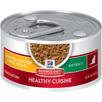 Hill's - Science Diet - Roasted Chicken &amp; Rice Medley Wet Cat Food - Kitten - 3oz