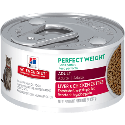 Hill's - Science Diet Adult Perfect Weight - Liver &amp; Chicken Entrée Wet Cat Food - 3oz
