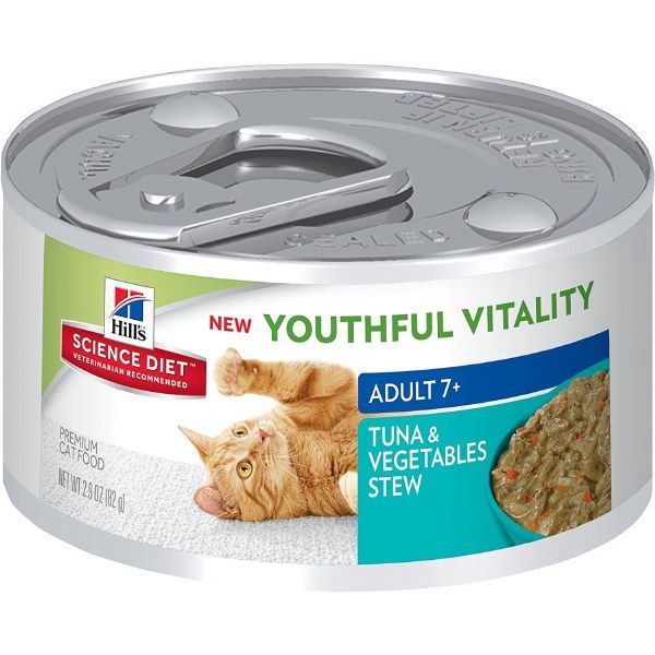 Hill's - Science Diet Adult 7+ Youthful Vitality - Tuna and Vegetable Stew Wet Cat Food - 3oz
