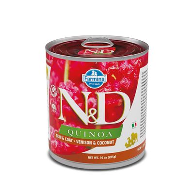 Farmina - N&amp;D Quinoa Skin &amp; Coat Venison &amp; Coconut wet dog food - 10-oz