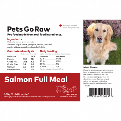 Pets Go Raw – Salmon Full Meal Patties – 24 Lbs Pets Go Raw – Salmon Full Meal Patties – 24 Lbs