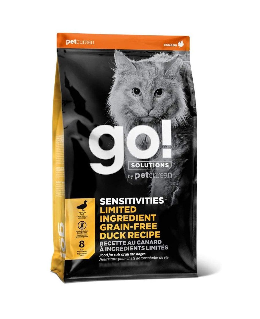GO! - Solutions Sensitivity + Shine Cat Food - Limited Ingredient Diet Grain Free Duck Recipe - 3lbs