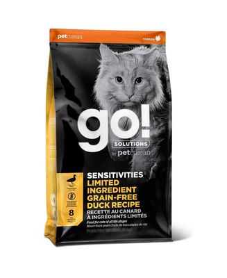 GO! - Solutions Sensitivity + Shine Cat Food - Limited Ingredient Diet Grain Free Duck Recipe - 3lbs