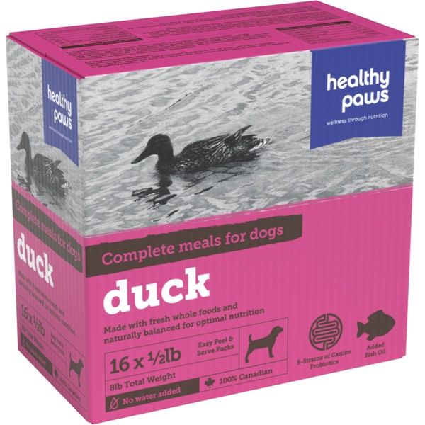 Healthy Paws - Frozen Complete Dinner Duck - 8LB