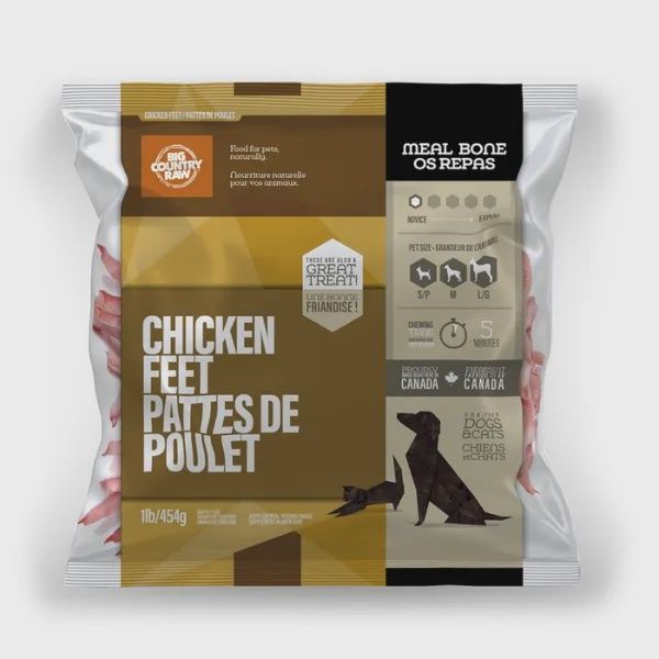 BigCounrty Raw - Chicken Feet - 1lbs