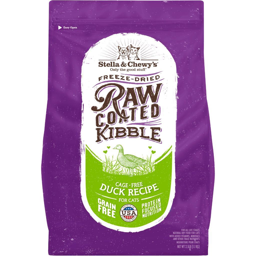 Stella &amp; Chewy's - Raw Coated Kibble - Cage Free Duck Recipe - Dry Cat Food - 5lbs