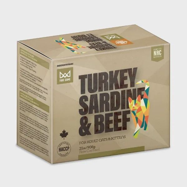 BigCountry Raw -Fare Game Turkey, Sardine, &amp; Beef - 2lbs