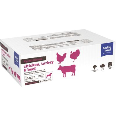 Healthy Paws - Big Box Dinner VP Chicken/Turk/Beef - 16LB