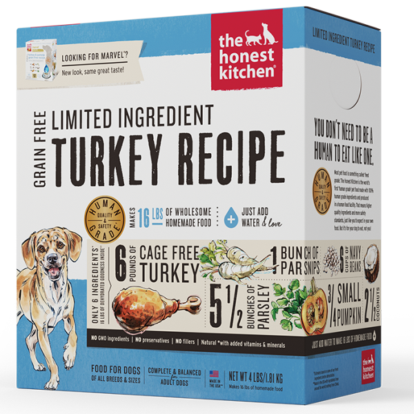 The Honest Kitchen - Dog Dehydrated GF LID Turkey &amp; Parsnip- 4 lb
