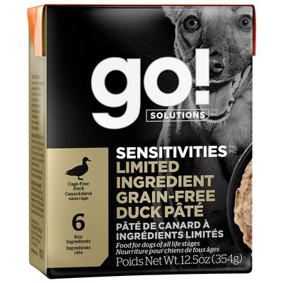 GO! Sensitivities-  LID Grain Free Duck Pate - 12.5oz