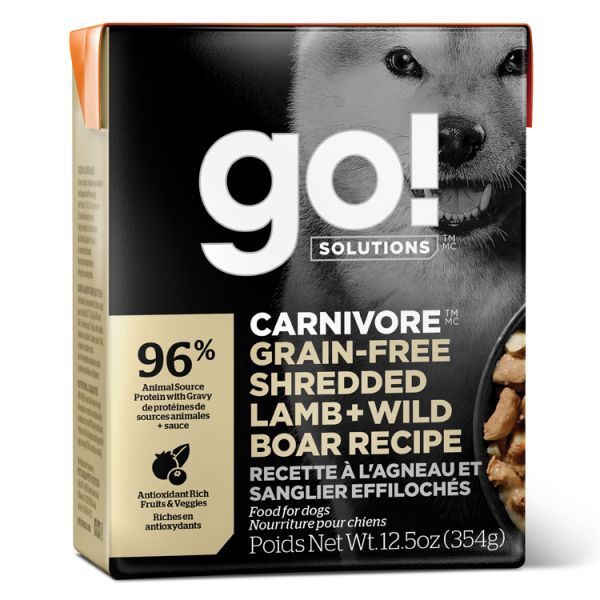 GO! Solutions-  Carnivore Grain Free Shredded Lamb + Wild Boar Recipe - 12.5oz