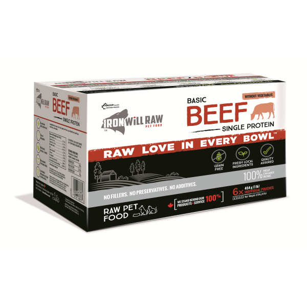 Iron Will Raw - GF Basic Beef Single Protein - 6/1lbs