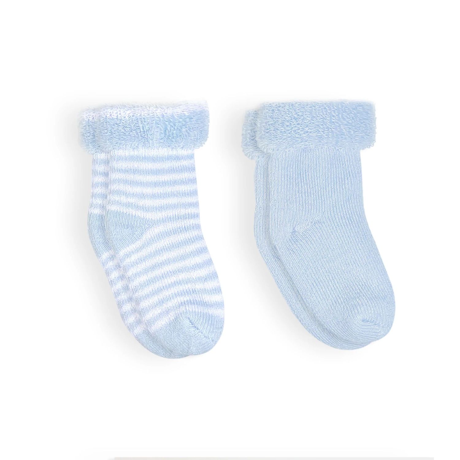 Kushies Infant Socks 2pk Blue/Stripes