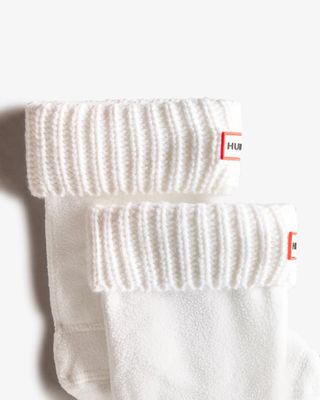 Hunter Half Cardigan Boot Socks White