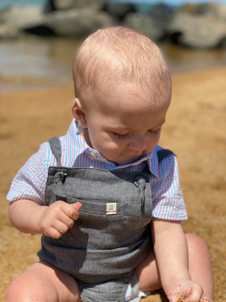 Me &amp; Henry Reef Bubble Shortall Grey Gauze