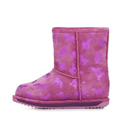 Emu Brumby Low Waterproof Boot Deep Pink/Rainbow Unicorn