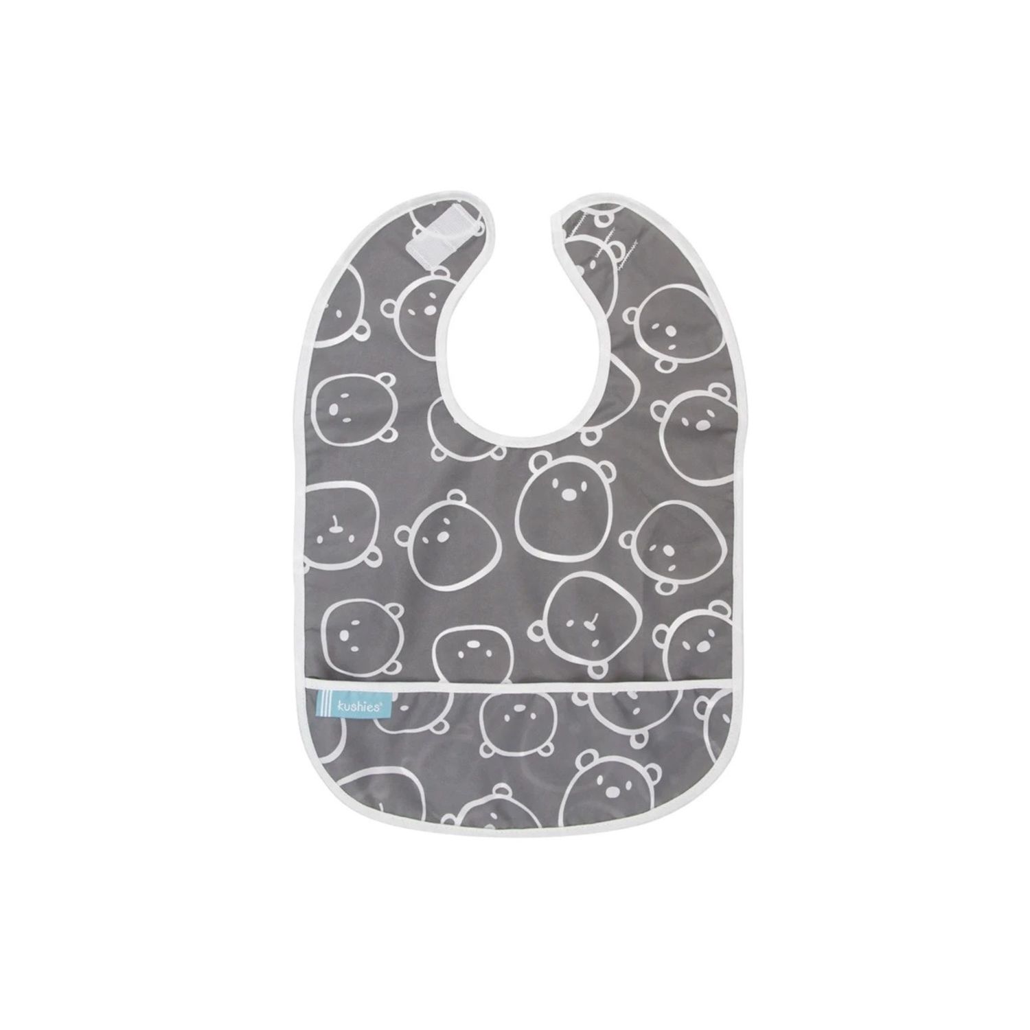 Kushies Clean Bib Charcoal Bears
