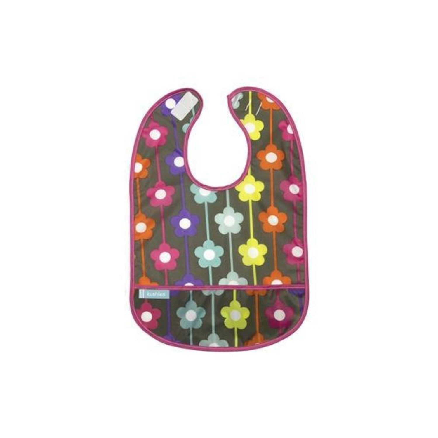 Kushies Clean Bib Charcoal Daisies