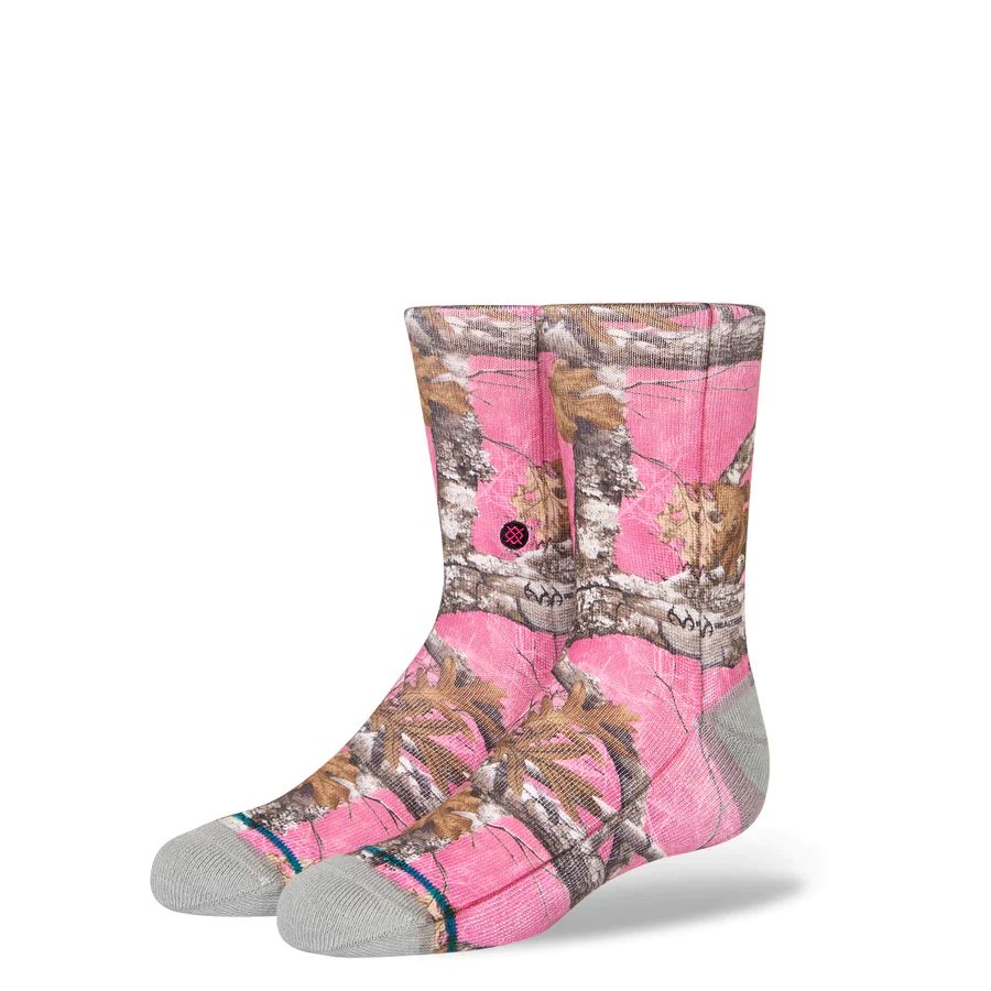 Stance Real Trees Crew Socks Pink