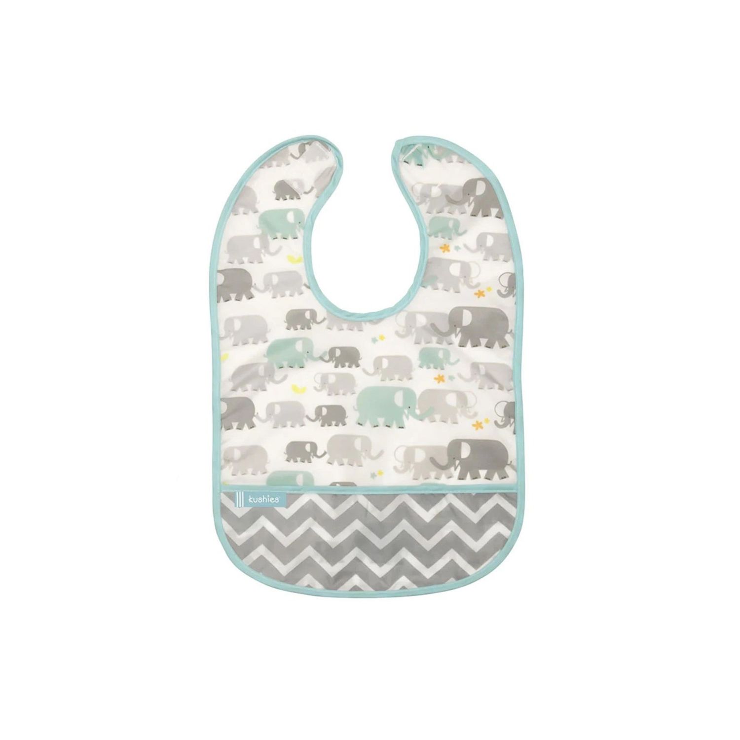 Kushies Clean Bib White Elephants