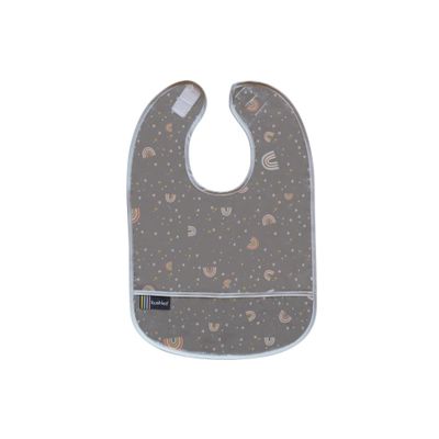 Kushies Clean Bib Charcoal Rainbow