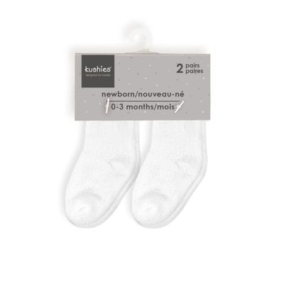 Kushies Infant Socks 2pk White