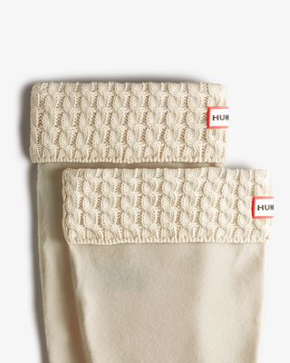 Hunter Half Cardigan Boot Socks Greige