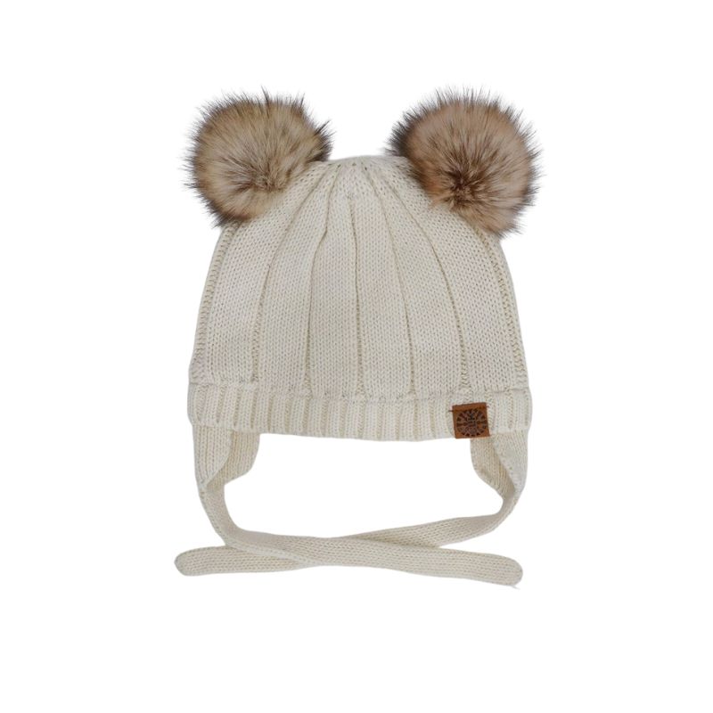 Calikids W2200 Hat w/Poms Cream