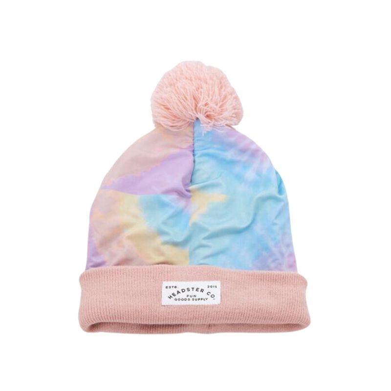 Headster Beanie PomPom Tye Dye Pink