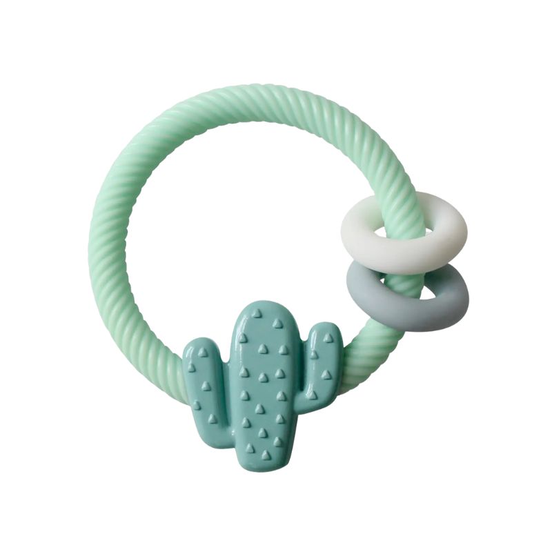 Itzy Ritzy Rattle Silicone Teether Cactus