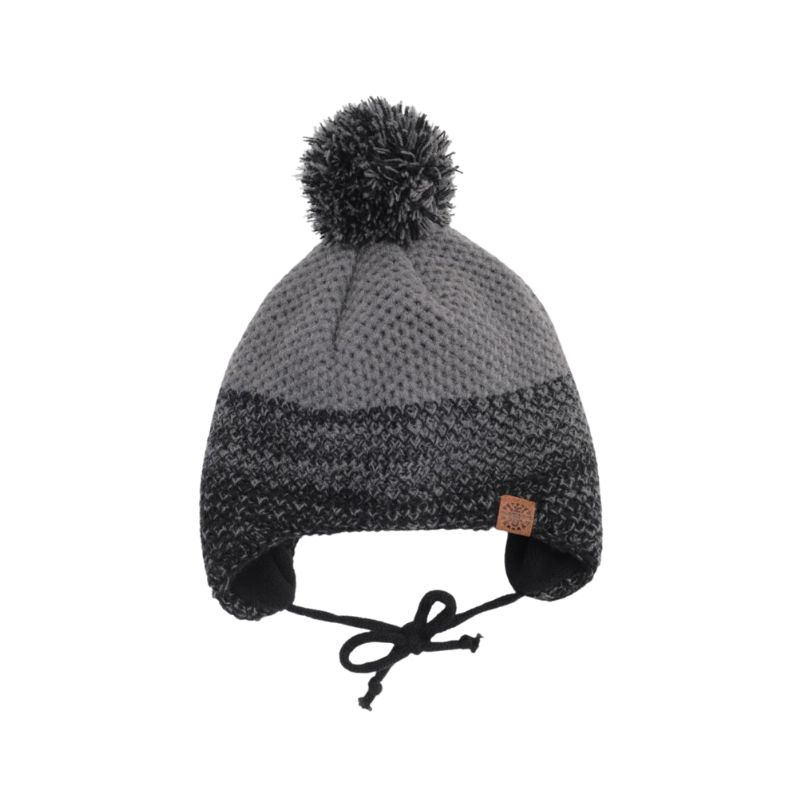 Calikids W2109 Hat w/PomPom Grey Combo