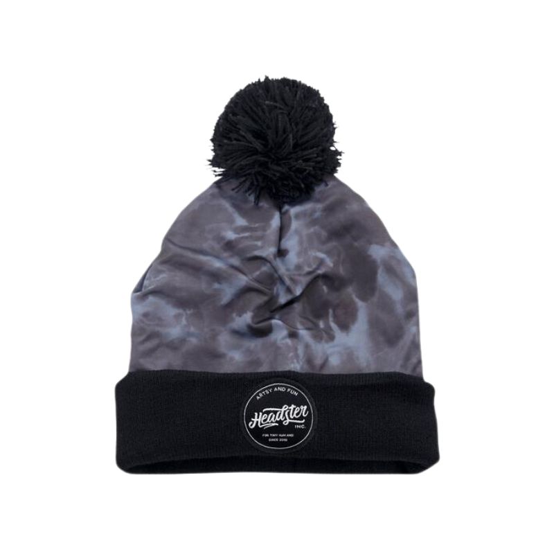 Headster Beanie PomPom Tye Dye Black