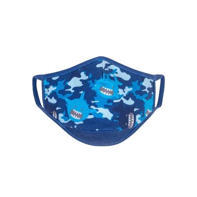 Zoocchini Organic Reusable Kids Masks Navy Shark/Camo