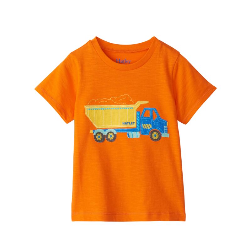Hatley Graphic Tee Dump Truck Orange