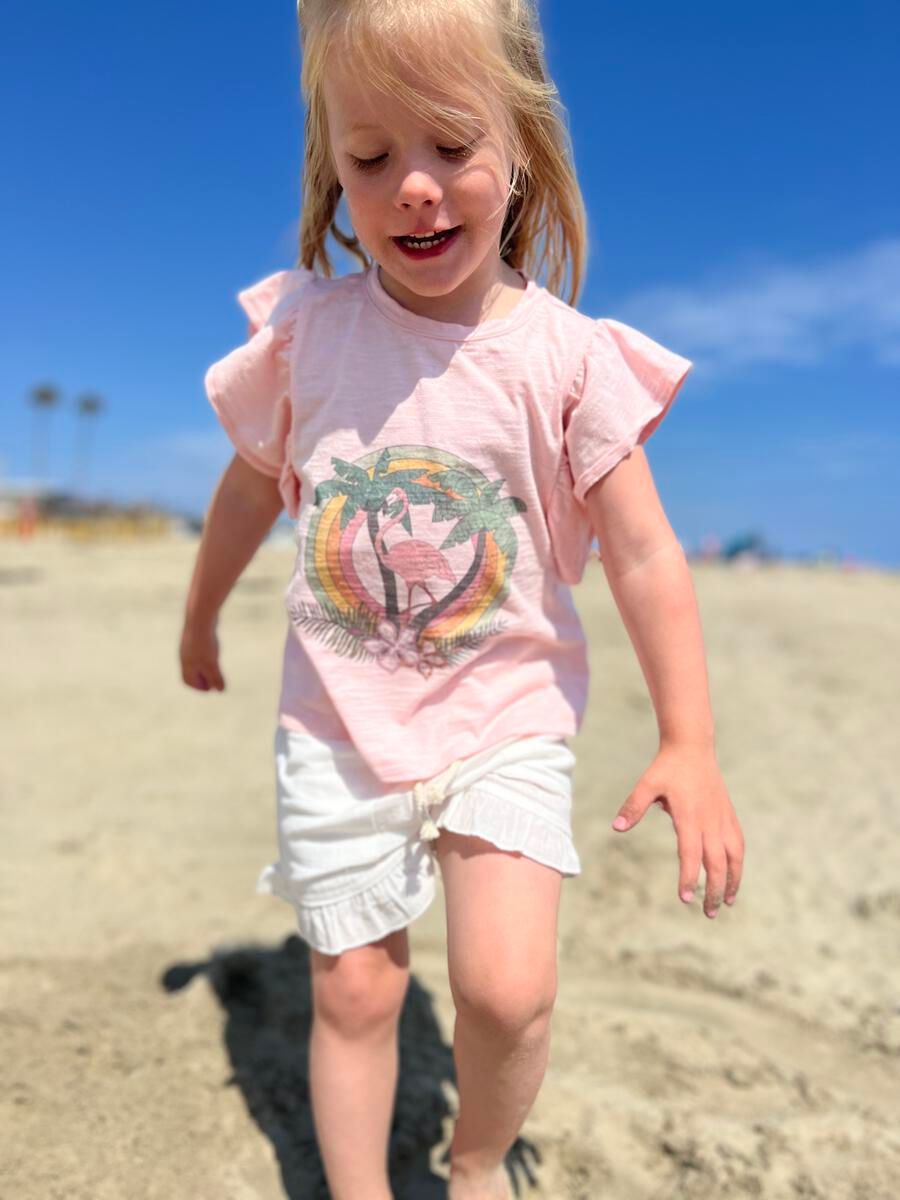 Vignette Sutton Tshirt Palms Pink