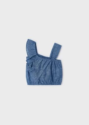 Mayoral 3176 Denim Blouse Blue