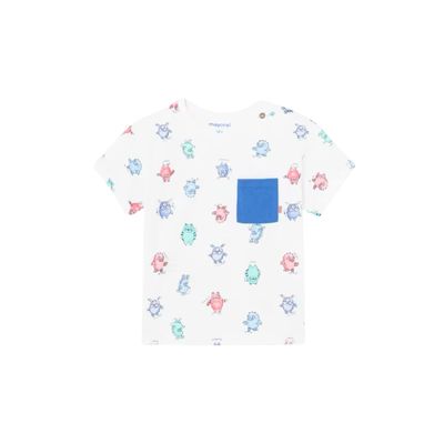 Mayoral 1029 Tshirt AOP Monsters White