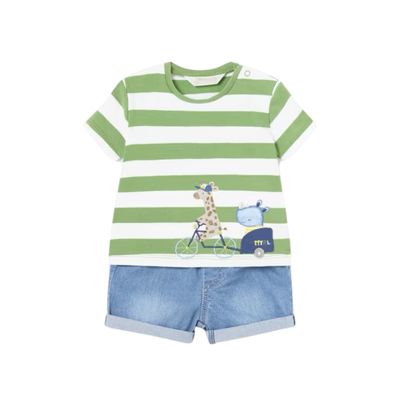 Mayoral 1209 2pc Denim Shorts Set Kale