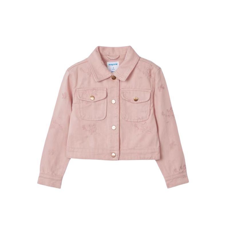 Mayoral 3472 Jean JacketAOP Flowers Blush/Pink