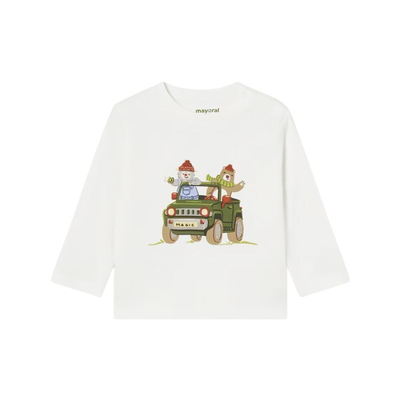 Mayoral 2034 L/S Top Car &amp; Animals Cream